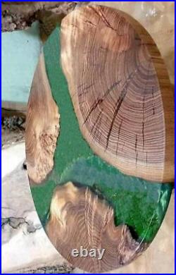 14 Green Epoxy Resin Coffee Table Dark Wood Walnut Furniture Home & Garden Deco