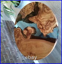 24 Clear Epoxy Resin Coffee Table Top Acacia Wood Hallway Side Furniture Decor