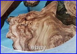 24 Clear Epoxy Resin Coffee Table Top Acacia Wood Hallway Side Furniture Decor