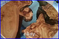 24 Clear Epoxy Resin Coffee Table Top Acacia Wood Hallway Side Furniture Decor