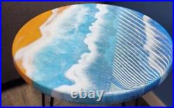 24 Ocean Table Top, Epoxy Resin Table, Coffee End Table, Office & Home Decor