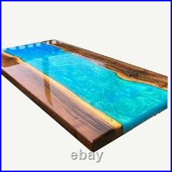 24 x 18 Epoxy Resin Coffee Table Top Wooden Work Table Handmade Furniture