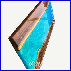 24 x 18 Epoxy Resin Coffee Table Top Wooden Work Table Handmade Furniture