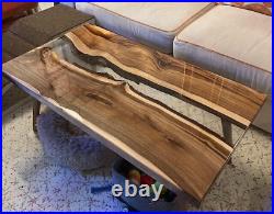 24x36 Clear Epoxy Resin Table Top Handmade Wooden Modern Farmhouse Furniture