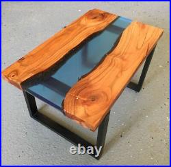30x 18 Custom Epoxy Resin Wooden River Style Center Coffee Table Top
