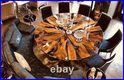 42 Epoxy Dining Center Table Top Clear Resin Unique Home Office Decor
