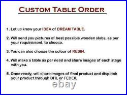 60 x 28 Epoxy Resin Table Top, Epoxy Live Edge Table Top, Home Patio Decor
