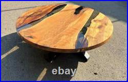 Black Clear Epoxy Resin Center Dining Table Top, Christmas Eve Sale Furniture