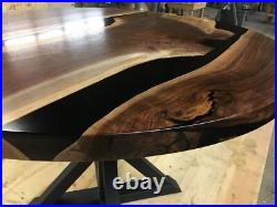 Black Epoxy Resin Coffee Table Top, Hallway Resin Furniture Table Top, Home Deco