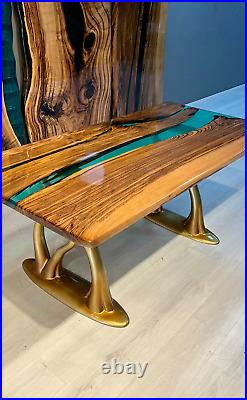 Blue Epoxy Resin Dining Table, Epoxy Counter Top, Live Edge Table Top Gift Him