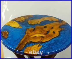 Blue Epoxy Resin River Console Table Top, Wooden Side Table Top, Epoxy Tables