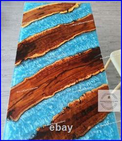 Blue Epoxy Resin River Meeting Table Top, Office Conference Cyber Monday Sale