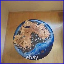 Blue Epoxy Resin River Table Top, Handmade Table, Kitchen & Living Room Decor