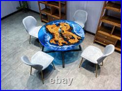 Blue Epoxy Resin Table, Ocean Coffee Table, Handmade Side Table Art, Modern Art