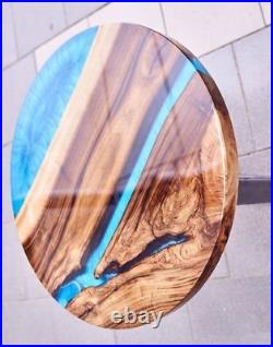 Blue Epoxy Resin Table Top, Epoxy Side, End, Table Top, Home Decor, Furniture