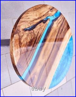 Blue Epoxy Resin Table Top, Epoxy Side, End, Table Top, Home Decor, Furniture