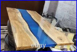 Blue Epoxy Resin Table Top, Living, Hallway Decor Furniture, Resin Table Top