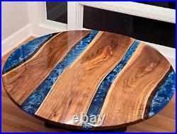 Blue Epoxy Table Art, Epoxy Resin Table, Ocean Coffee Table, Handmade Furniture