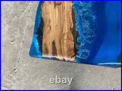 Blue Wavy Epoxy Table Natural Wood Epoxy Resin table River Resin Table tops