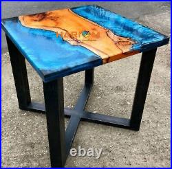 Both Side Blue Epoxy Resin Table Top Adorable Furniture Decorate Custom TO Made