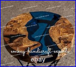 Clear Blue Epoxy Resin Console End Table Top Modern Epoxy Resin Cyber Monday