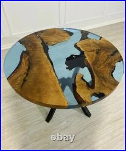 Clear Blue Epoxy Resin Table Top, Epoxy Coffee Table Top, Modern Furniture Decor