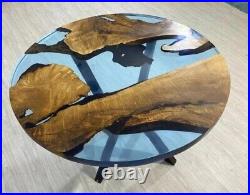 Clear Blue Epoxy Resin Table Top, Epoxy Coffee Table Top, Modern Furniture Decor