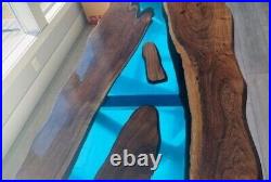 Clear Epoxy Dining Live Edge Wooden Counter Top Hallway Furniture Table Top Deco