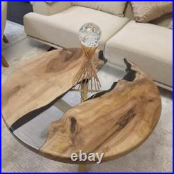 Clear Epoxy Resin Coffee Side Table Top, Hallway Interior Epoxy Furniture Decors