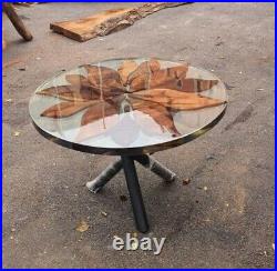 Clear Epoxy Resin Coffee Table Acacia Wood Walnut Side Table Top Outdoor Decor