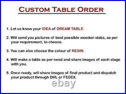 Coffee or Dining Black Epoxy Resin Table Top for Custom Home Decor Furniture