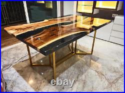 Custom Epoxy Resin Table Wooden Walnut Table Top Table Decorative Made To Order