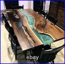 Custom Epoxy Table, Live Edge Resin Table, Walnut Natural Decorate Made to Order