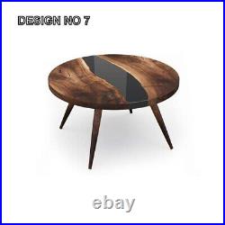 Custom Natural Wooden Epoxy Resin River Style Coffee Side Table Top Center Table