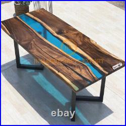 Dark Wood Epoxy Resin Custom Dining Table Top Coffee Table Christmas Decor