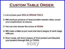 EPOXY RESIN-48 x 24 INCH Coffee Artisan Handmade Table Exquisite Home Decor