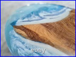 Epoxy Resin Ocean Table Top, Epoxy Side, End, Patio Wooden Table Top Furniture