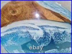 Epoxy Resin Ocean Table Top, Epoxy Side, End, Patio Wooden Table Top Furniture