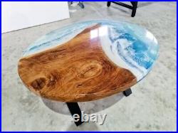 Epoxy Resin Ocean Table Top, Epoxy Side, End, Patio Wooden Table Top Furniture