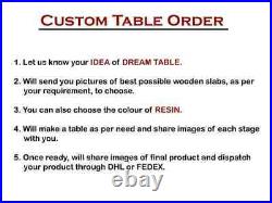 Epoxy Resin Ocean Table Top, Epoxy Side, End, Patio Wooden Table Top Furniture