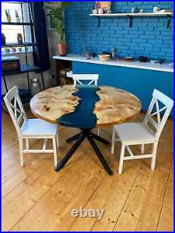 Epoxy Resin Table, Blue Epoxy Resin Table, Epoxy Table, Resin Art Furniture Gift