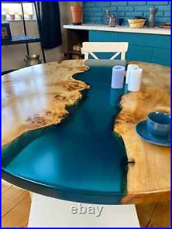 Epoxy Resin Table, Blue Epoxy Resin Table, Epoxy Table, Resin Art Furniture Gift