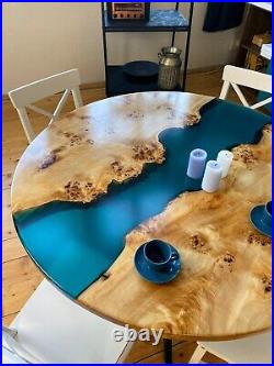 Epoxy Resin Table, Blue Epoxy Resin Table, Epoxy Table, Resin Art Furniture Gift