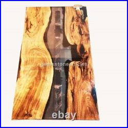 Epoxy Resin Table, Blue river table top epoxy burl acacia wood, Resin table Deco