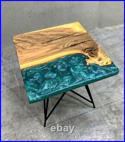 Epoxy Resin Table, Epoxy Coffee Table, Rustic Mid Century Center Table