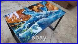 Epoxy Resin Table, Ocean Wave Epoxy Table, modern furniture, Custom Dining Table