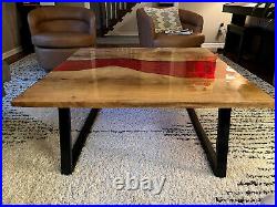 Epoxy Resin Table Top Dining Furniture Handmade Design Art Kitchen Home Decor
