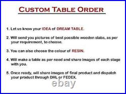 Epoxy Resin Table Wooden Coffee Dinning Table Living Room Furniture Table Decor