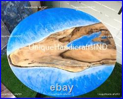Epoxy Resin table, Ocean Wave Round Epoxy Coffee Table Top, Kitchen Table Top