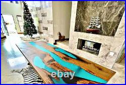 Epoxy Table Blue Resin Table, Epoxy Dining Table Kitchen Epoxy Tables Decors
